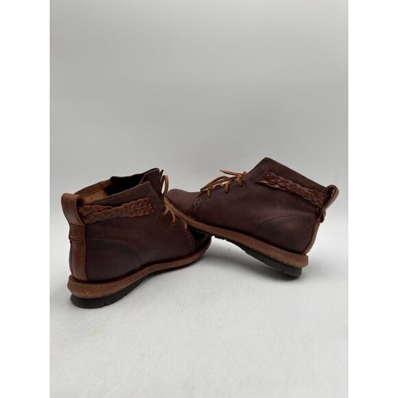 Børn TEMPLE F32523 Women's NEW Lace Up Leather Ankle Boots Brown US Size 6 NIB - Picture 8 of 11